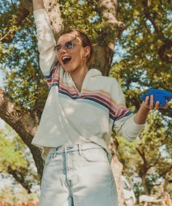 Discount Cabana Towel Terry Quarter Zip - Women Hoodies & Sweatshirts