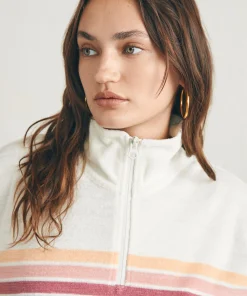 Discount Cabana Towel Terry Quarter Zip - Women Hoodies & Sweatshirts