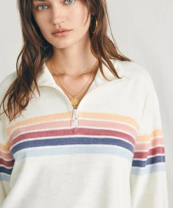 Discount Cabana Towel Terry Quarter Zip - Women Hoodies & Sweatshirts