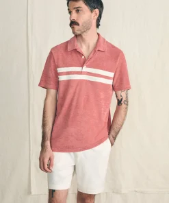 Clearance Cabana Towel Terry Surf Stripe Polo Shirt - Polo Shirts