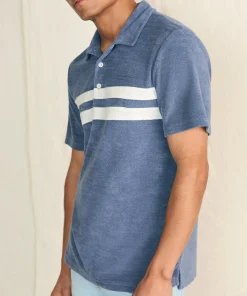 Clearance Cabana Towel Terry Surf Stripe Polo Shirt - Polo Shirts