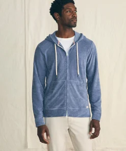 Fashion Cabana Towel Terry Zip Hoodie - Hoodies & Sweatshirts