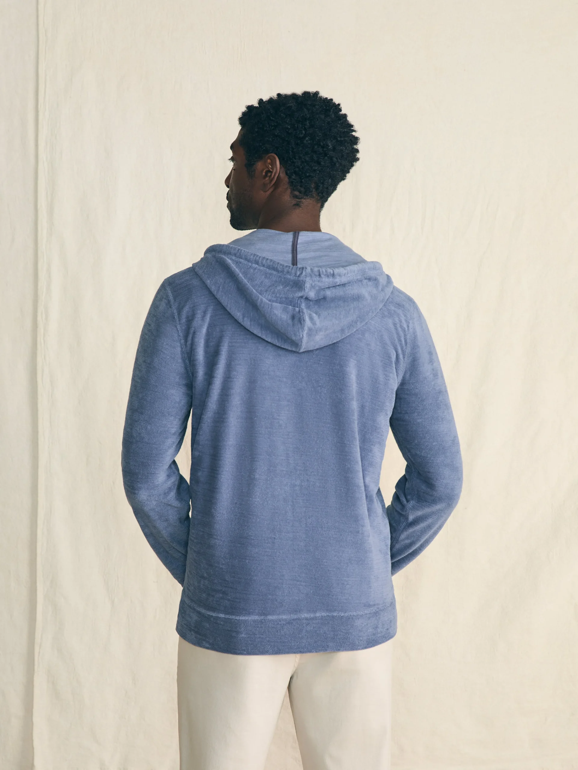 Fashion Cabana Towel Terry Zip Hoodie - Hoodies & Sweatshirts