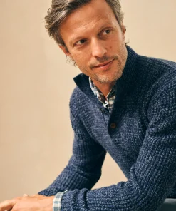 Online Cashmere Wool Quarter Button Sweater - Sweaters