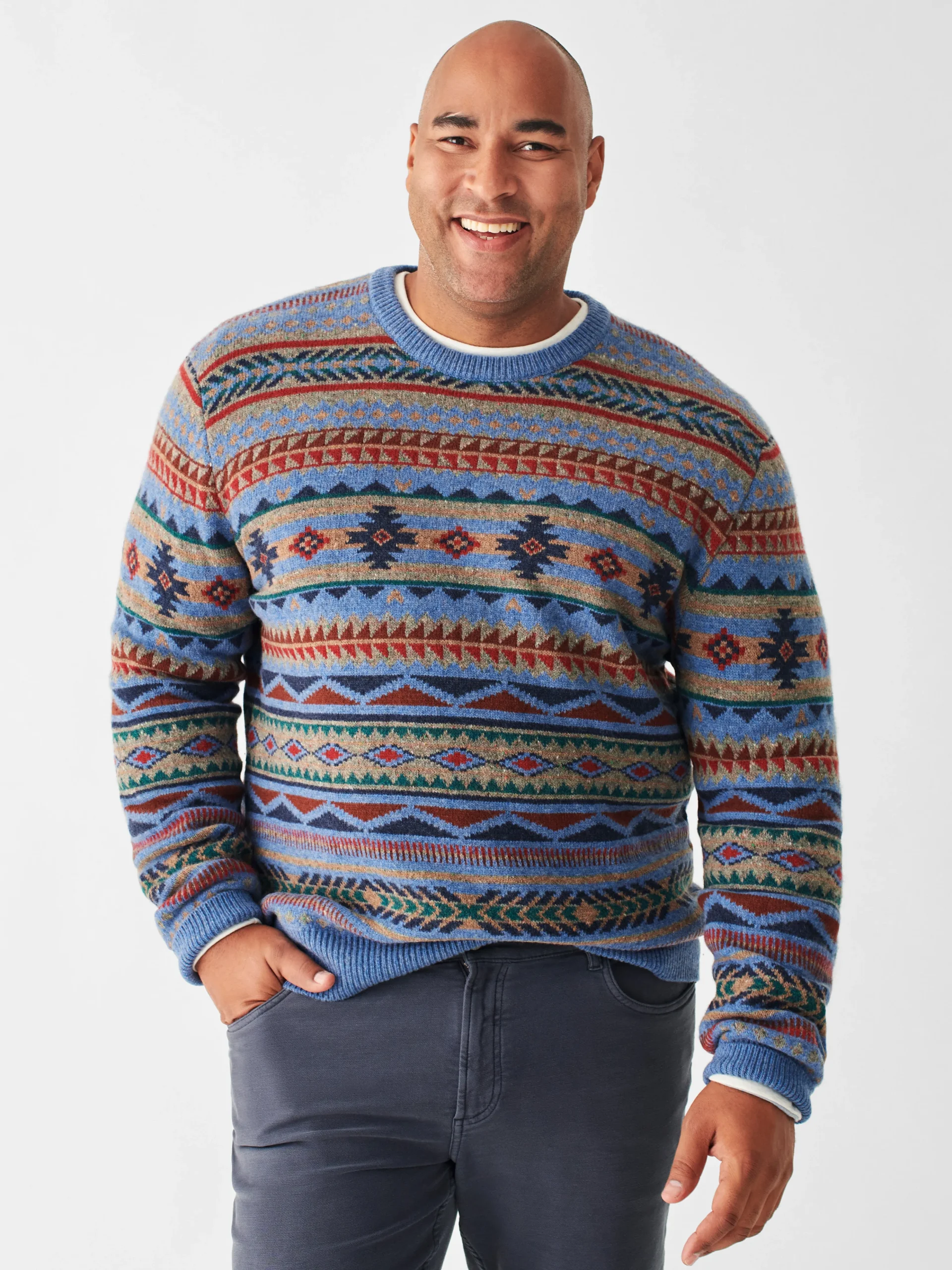 Clearance Doug Good Feather Fair Isle Sweater - Sweaters