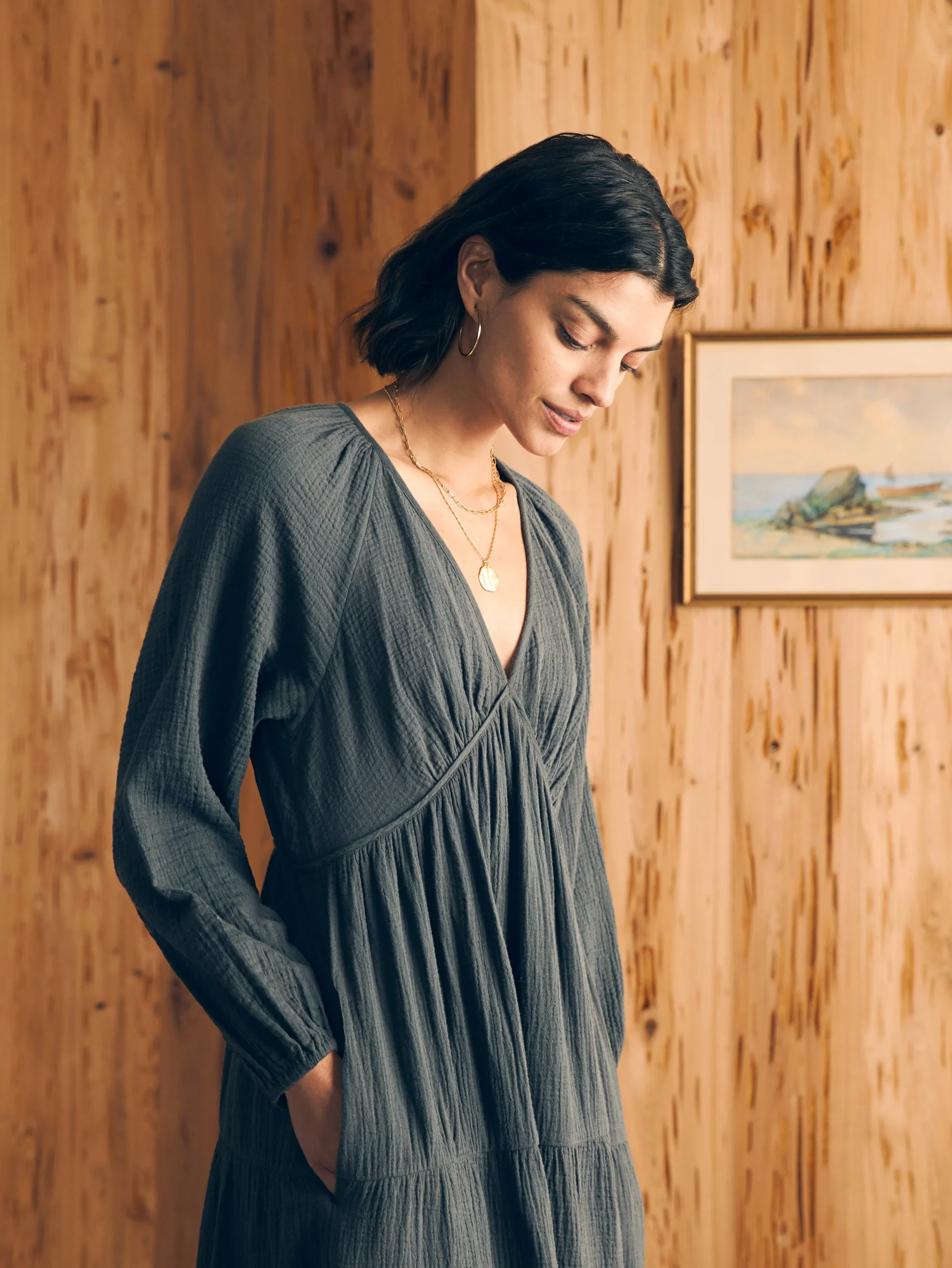 Hot Dream Cotton Gauze Sirene Midi Dress - Women Dresses