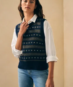 New Highland Fair Isle Sweater Vest - Women Sweaters