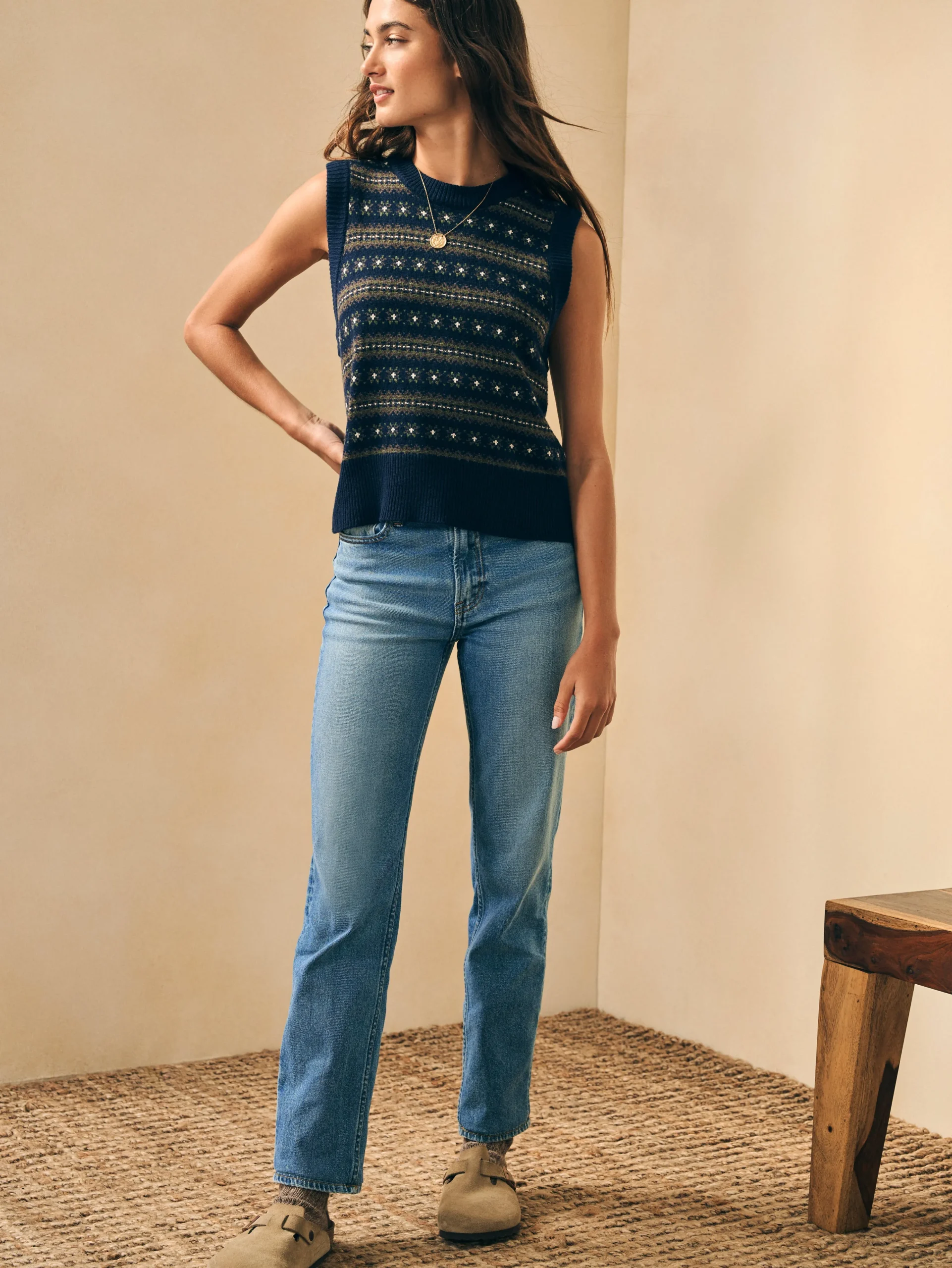 New Highland Fair Isle Sweater Vest - Women Sweaters