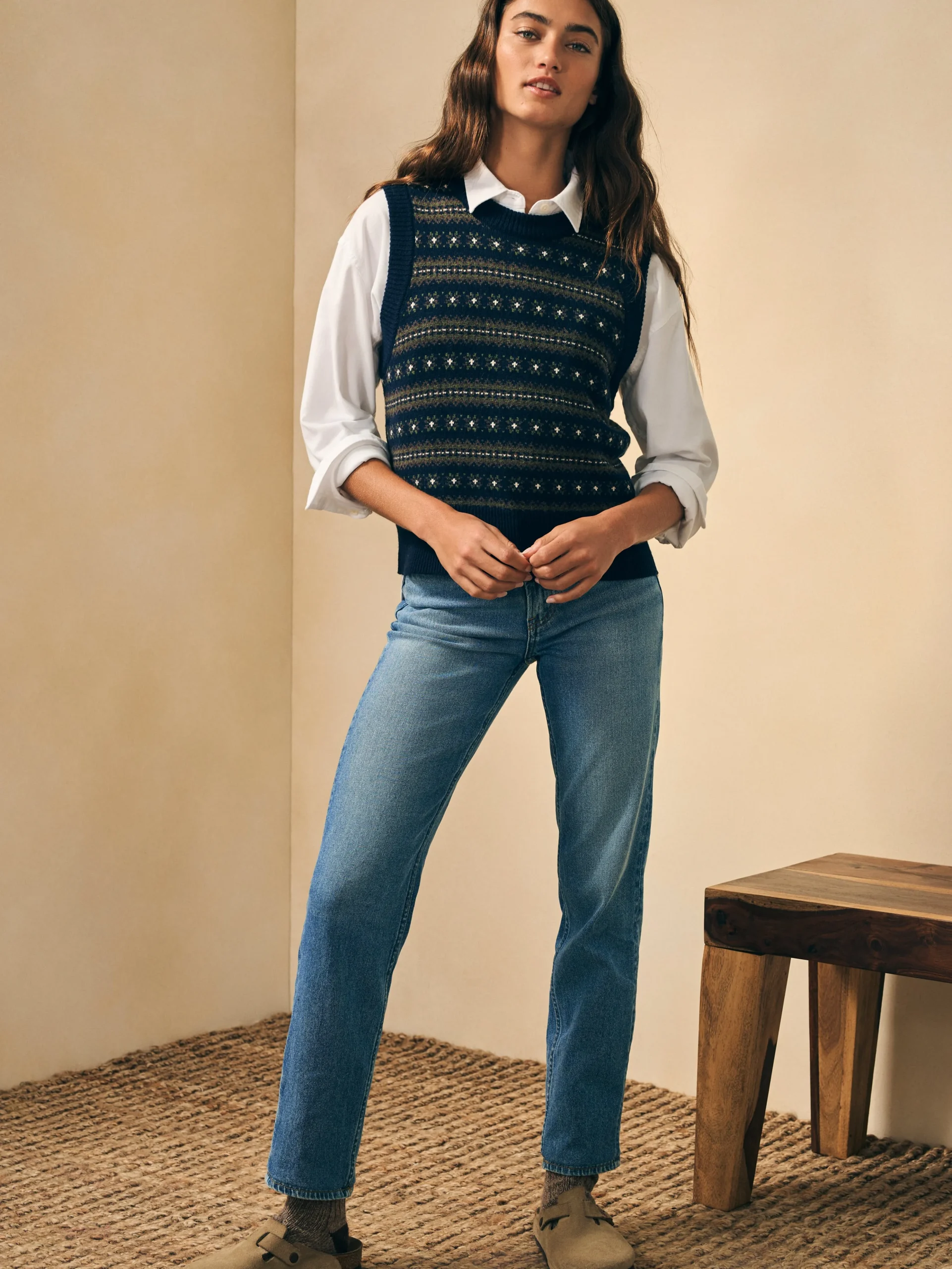 New Highland Fair Isle Sweater Vest - Women Sweaters