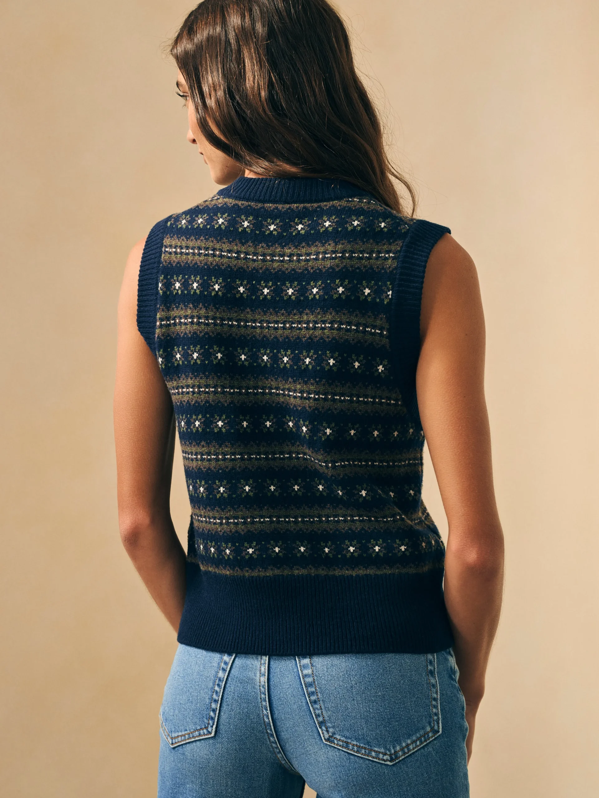 New Highland Fair Isle Sweater Vest - Women Sweaters