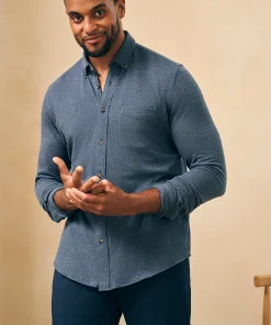 Outlet Houndstooth Knit Shirt - Shirts