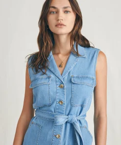 Clearance Linen Denim Romper - Women Dresses|Overalls & Jumpsuits