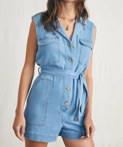 Clearance Linen Denim Romper - Women Dresses|Overalls & Jumpsuits