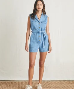 Clearance Linen Denim Romper - Women Dresses|Overalls & Jumpsuits
