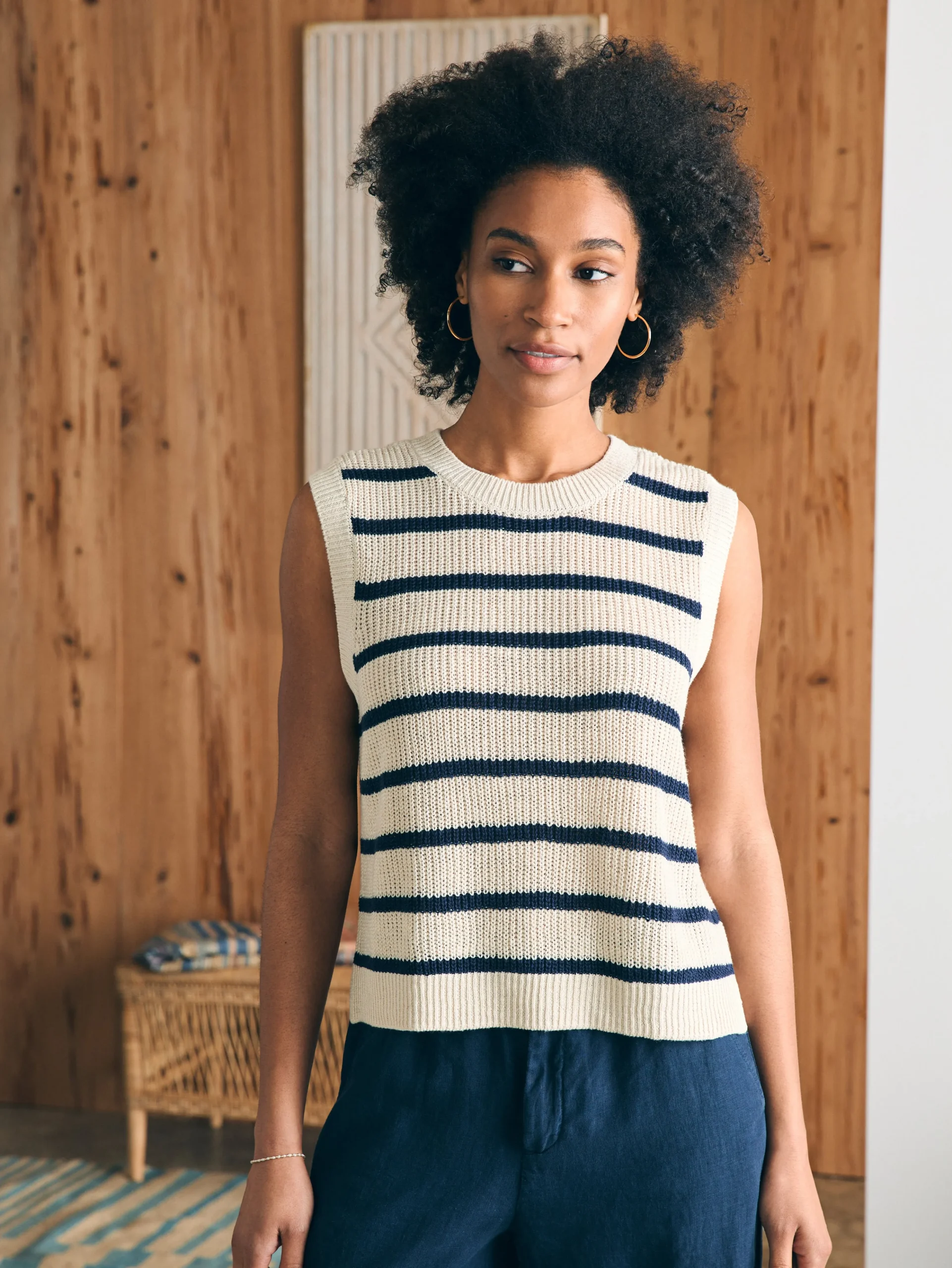 Hot Miramar Linen Muscle Tank - Women Sweaters