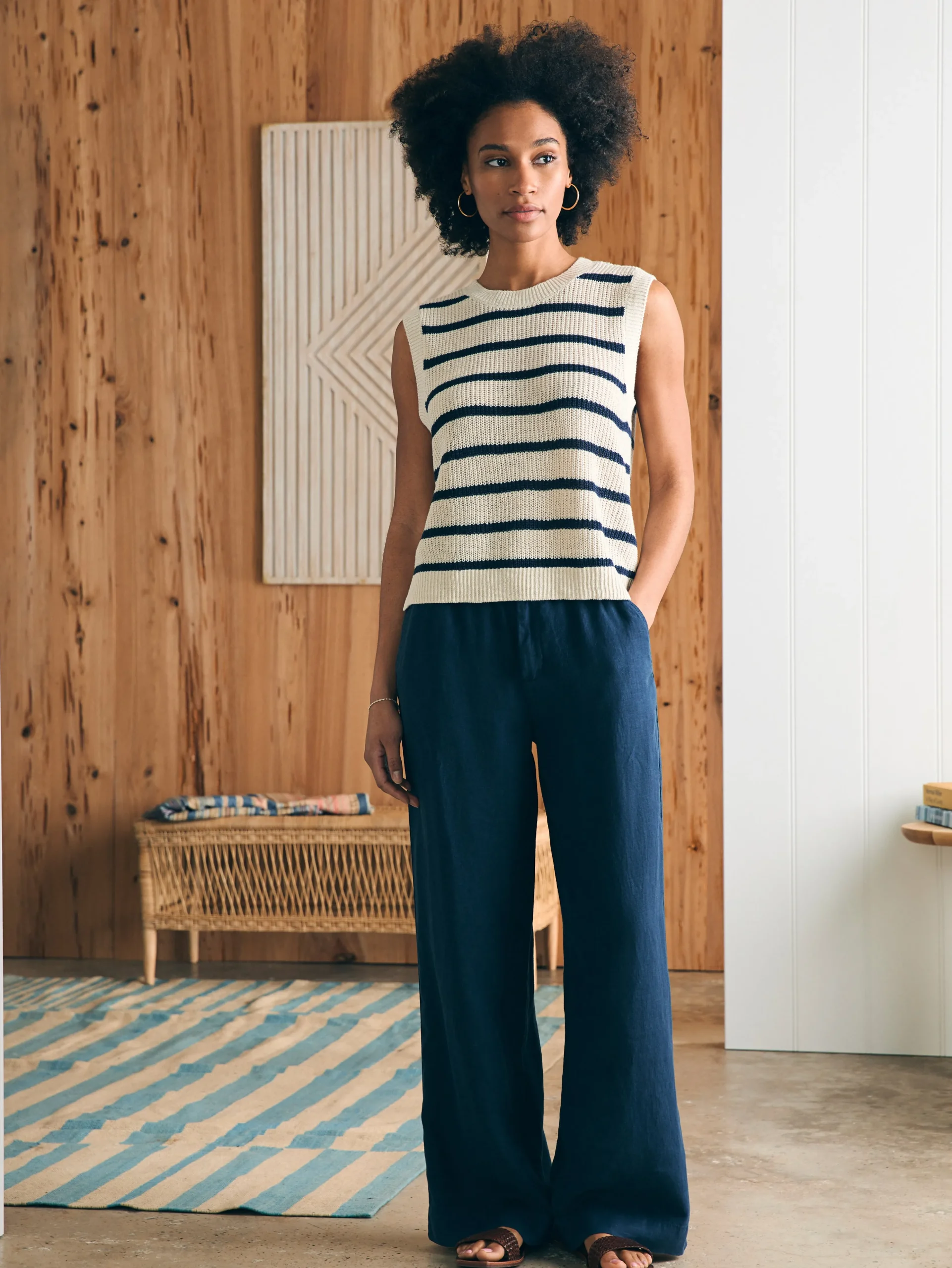 Hot Miramar Linen Muscle Tank - Women Sweaters