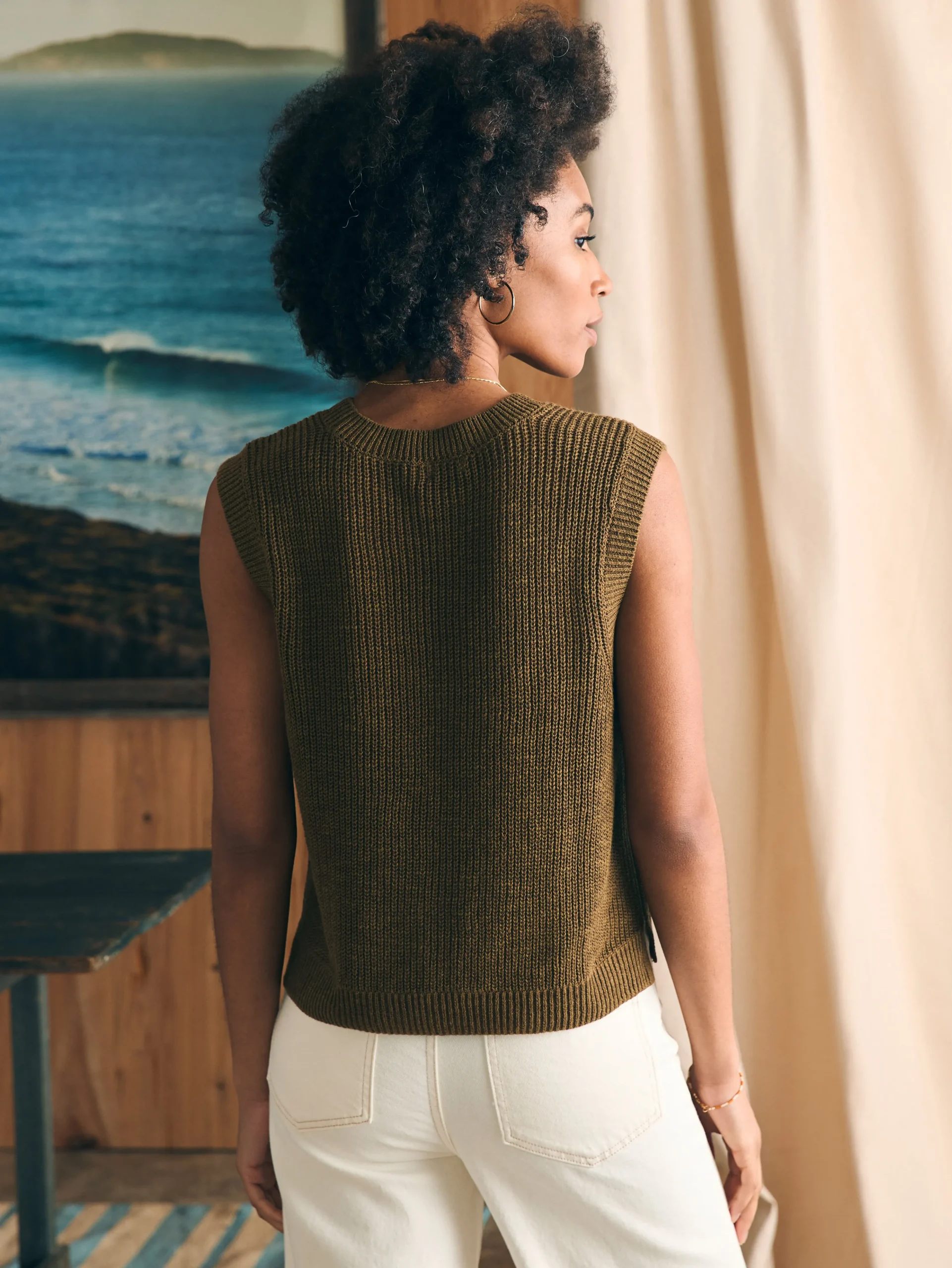 Outlet Miramar Linen Muscle Tank - Women Sweaters