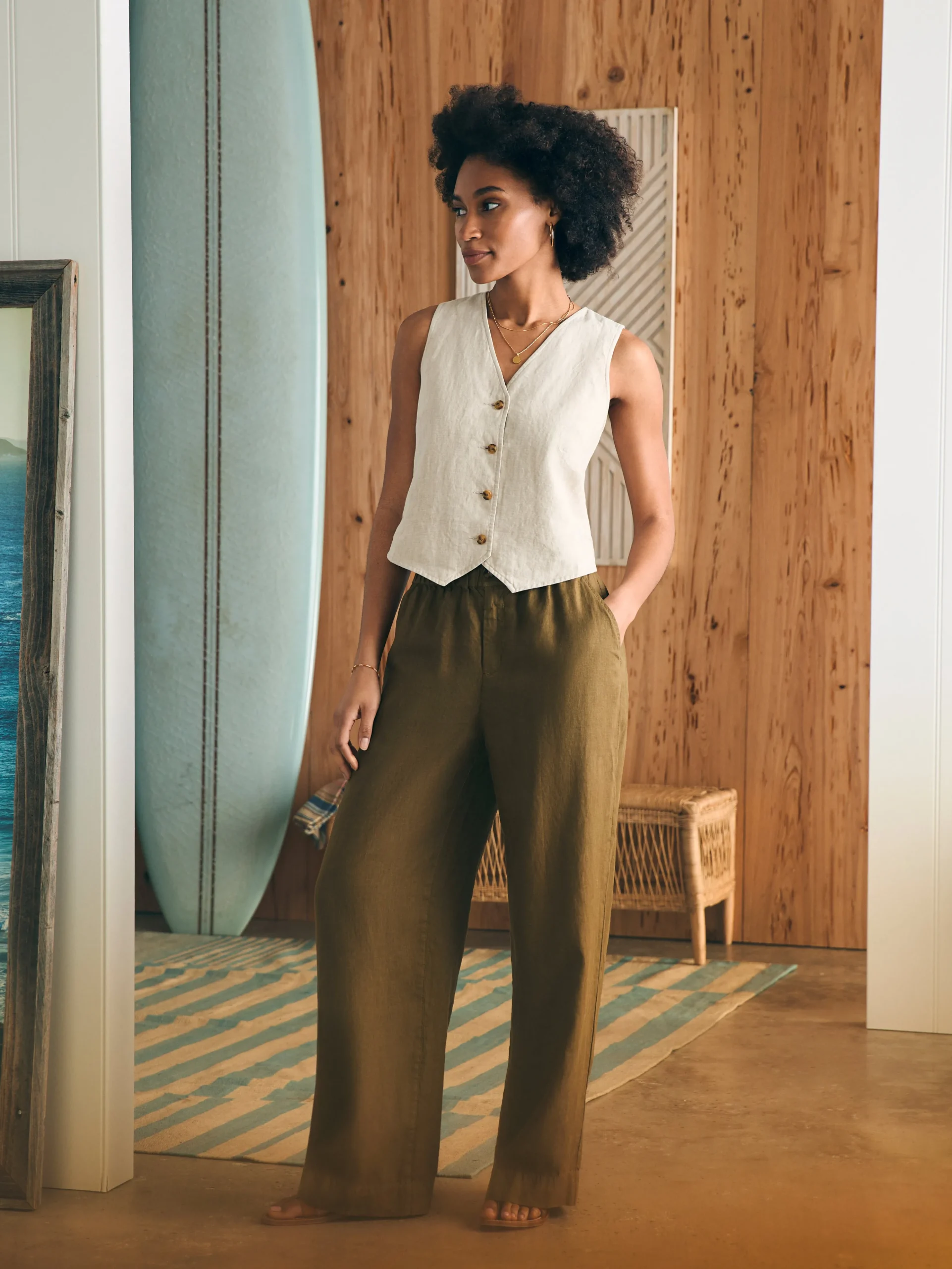 Fashion Monterey Linen Pant - Women Pants