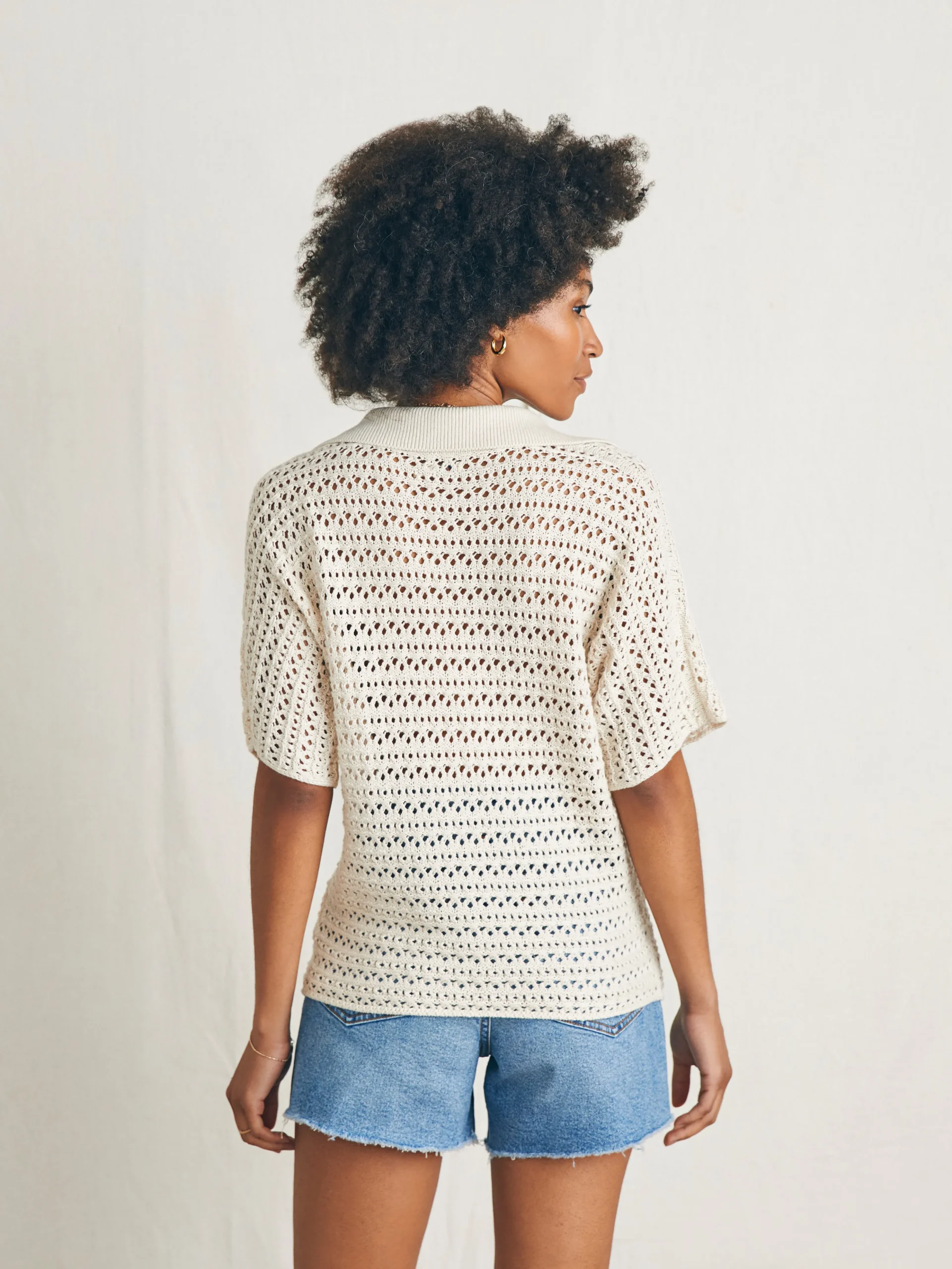 Online Nusa Crochet Polo Sweater - Women Sweaters