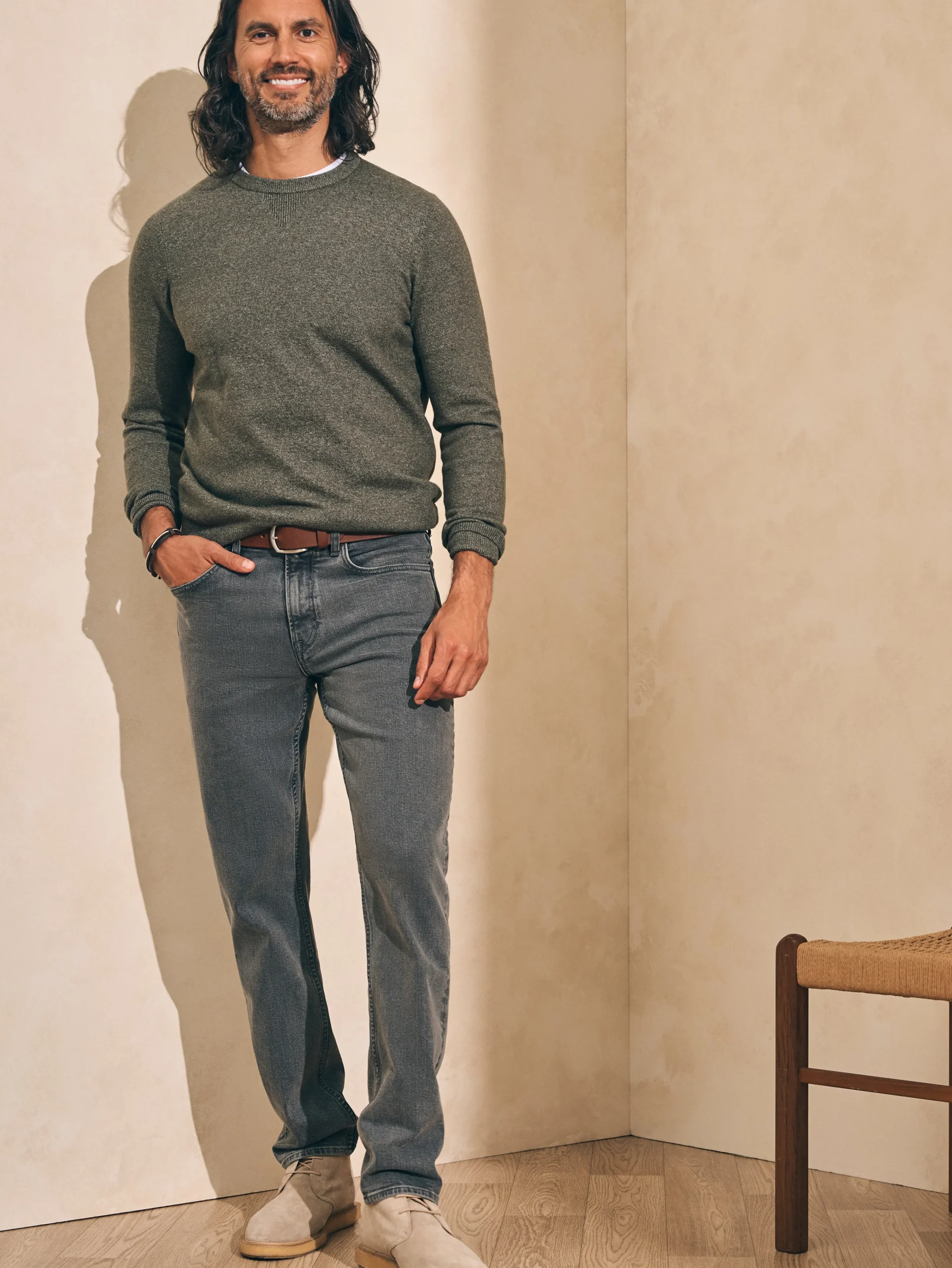 Hot Organic Cotton Slim Straight Denim (32" Inseam) - Pants