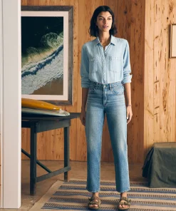 Discount Organic Cotton Slim Straight Denim - Women Pants|Jeans