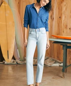 Hot Organic Cotton Slim Straight Denim - Women Pants|Jeans