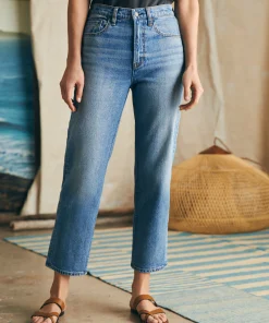 Hot Organic Cotton Slim Straight Ankle Denim - Women Pants|Jeans