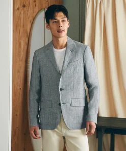 New Reserve Linen Herringbone Blazer - Blazers