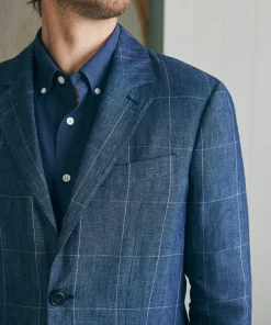 Sale Reserve Linen Windowpane Blazer - Blazers