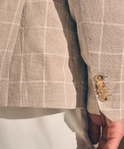 Clearance Reserve Linen Yarn Dyed Blazer - Blazers