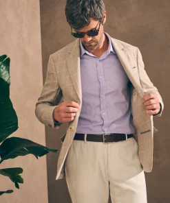 Clearance Reserve Linen Yarn Dyed Blazer - Blazers