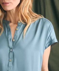Clearance Sandwashed Silk Desmond Top - Women Shirts & Tops
