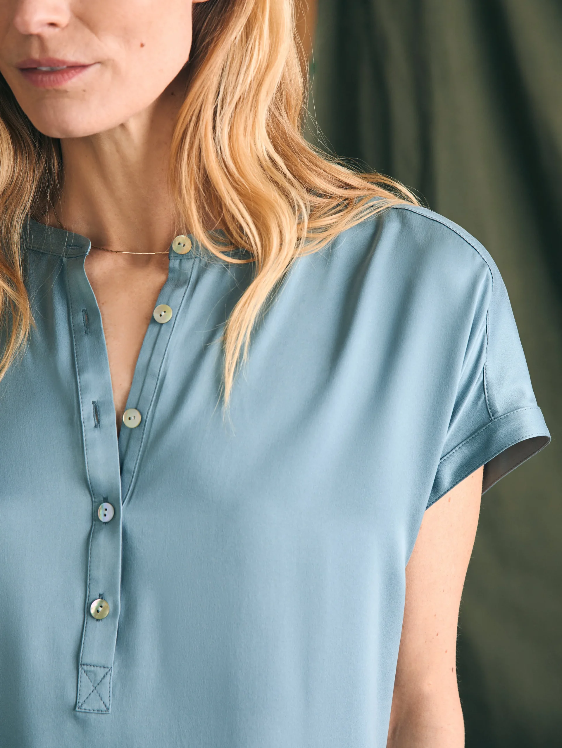 Clearance Sandwashed Silk Desmond Top - Women Shirts & Tops