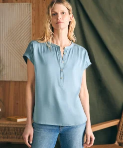 Clearance Sandwashed Silk Desmond Top - Women Shirts & Tops