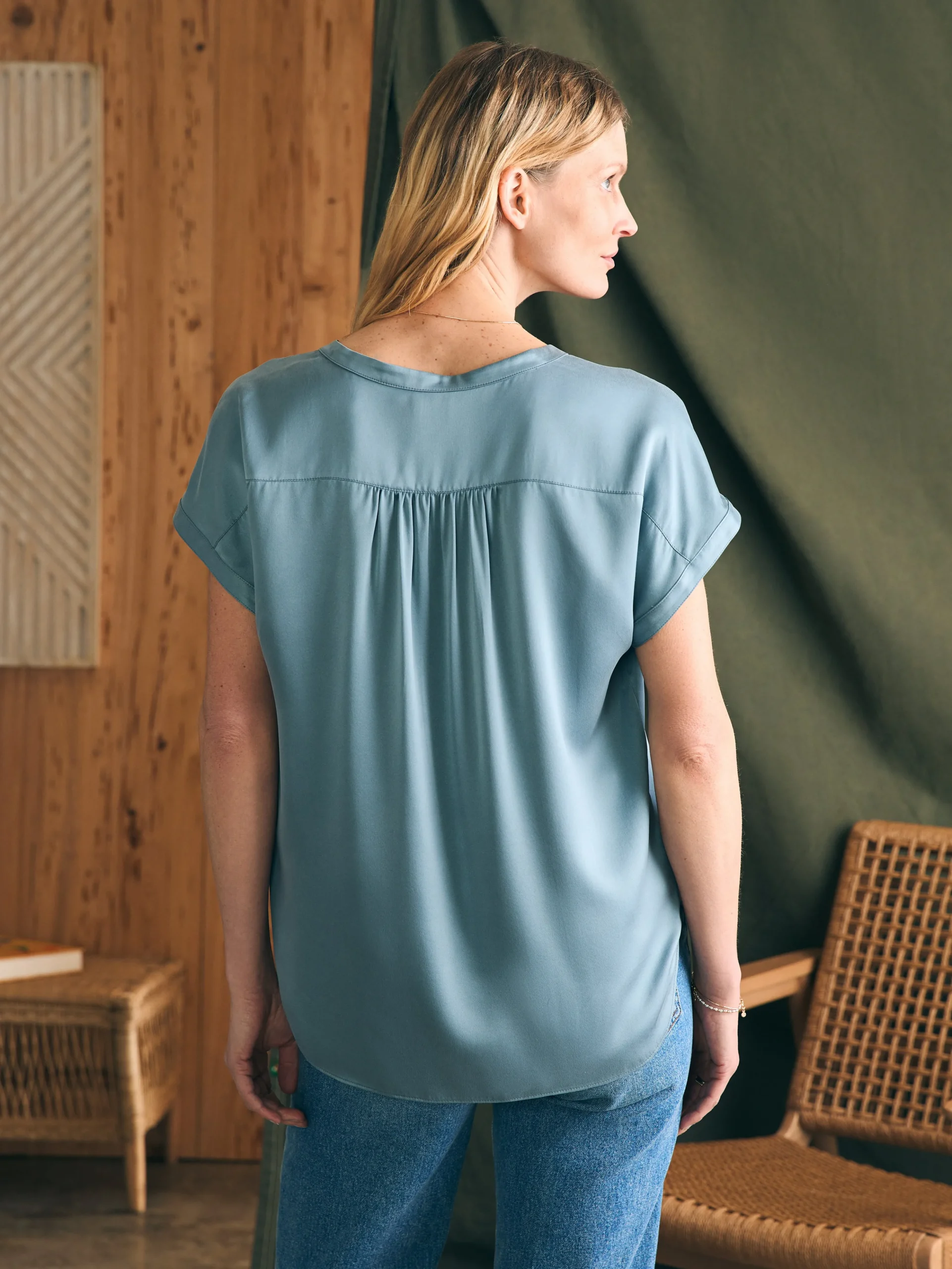 Clearance Sandwashed Silk Desmond Top - Women Shirts & Tops