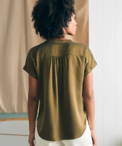 Hot Sandwashed Silk Desmond Top - Women Shirts & Tops