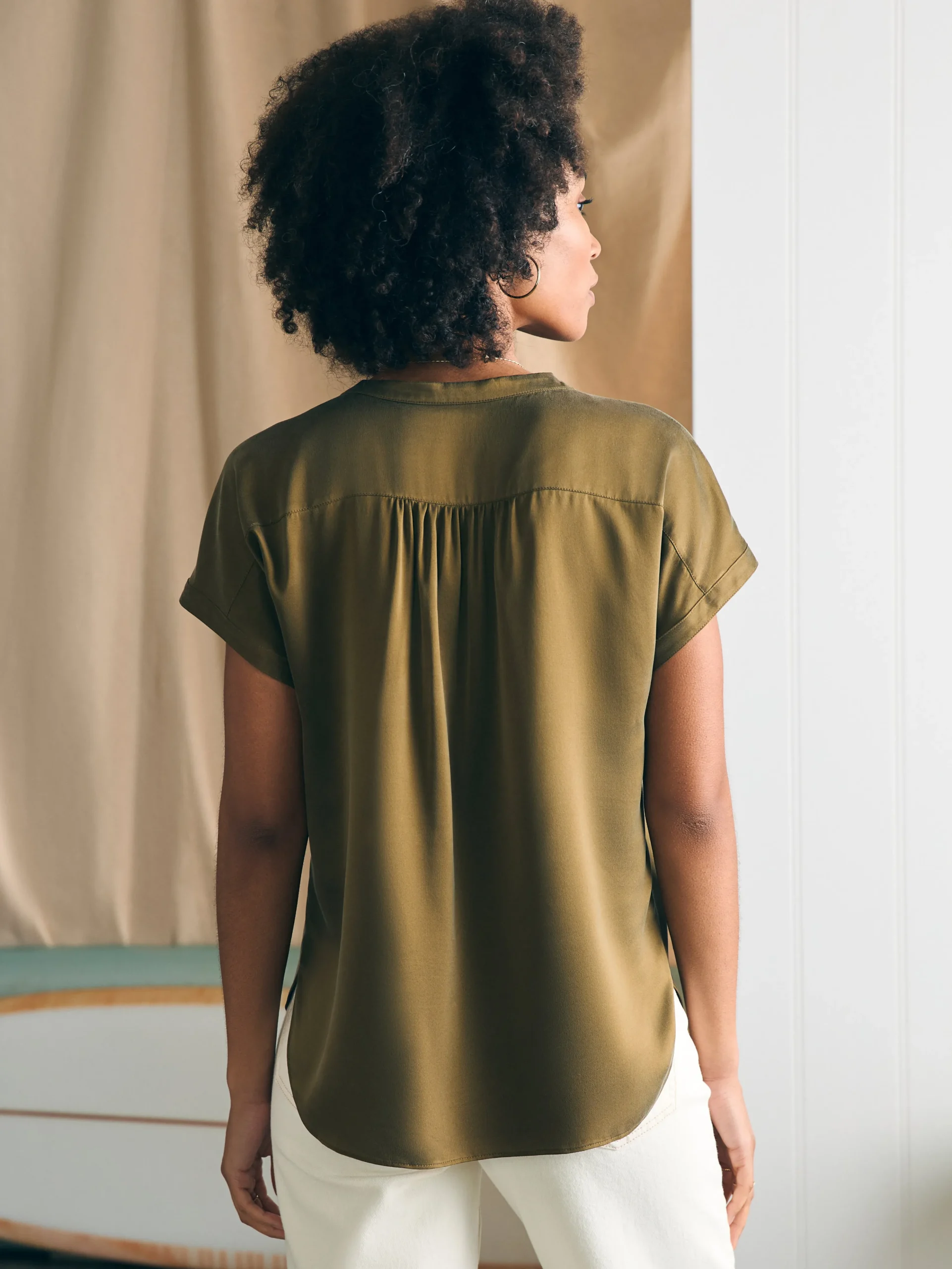 Hot Sandwashed Silk Desmond Top - Women Shirts & Tops