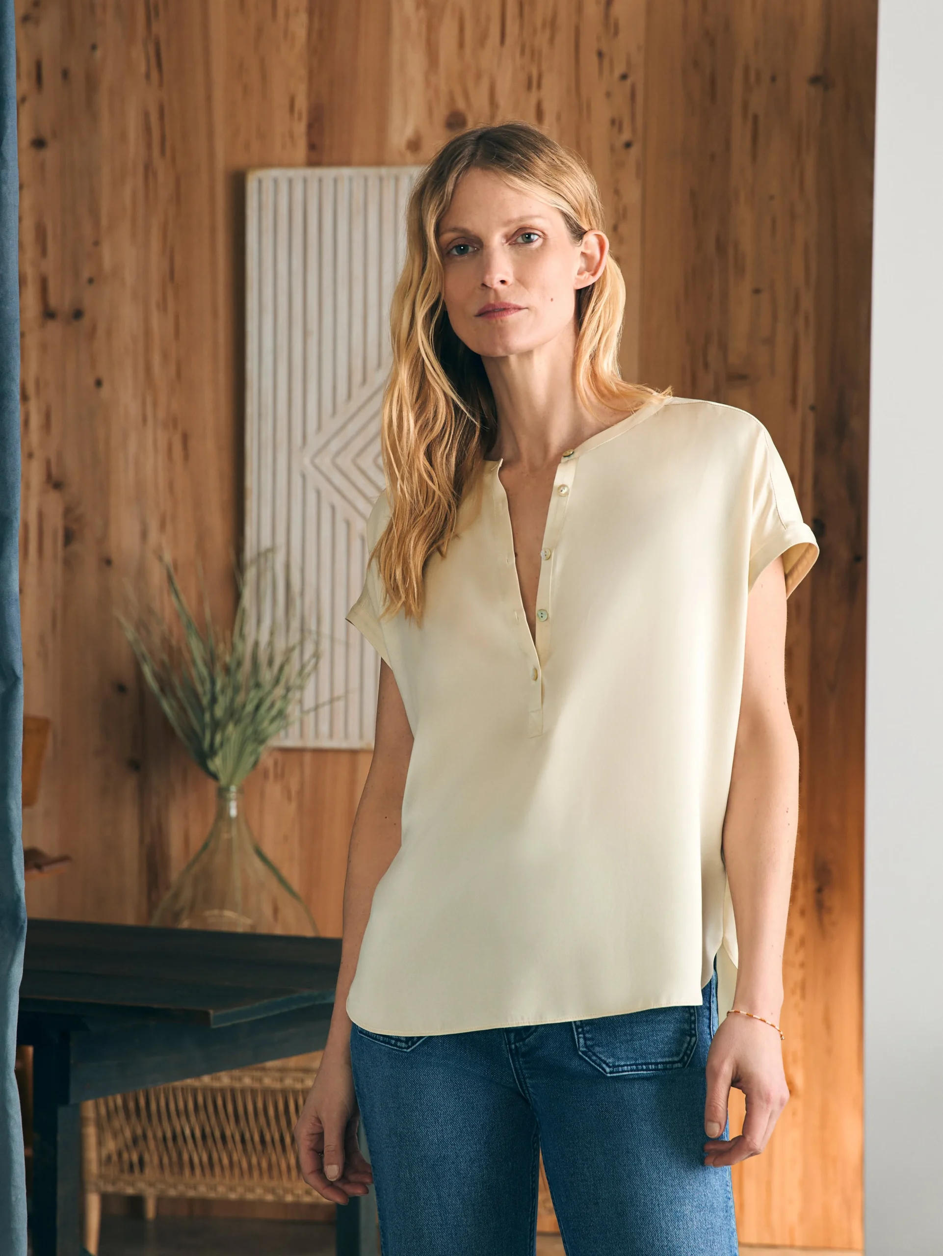 New Sandwashed Silk Desmond Top - Women Shirts & Tops