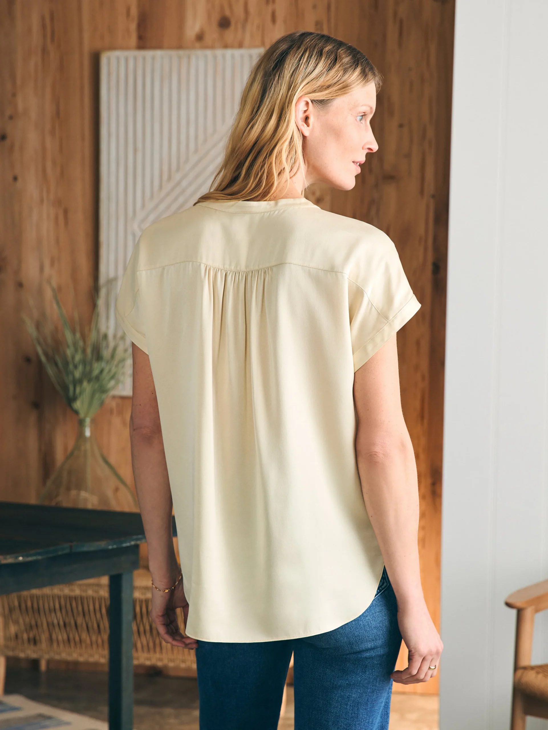 New Sandwashed Silk Desmond Top - Women Shirts & Tops