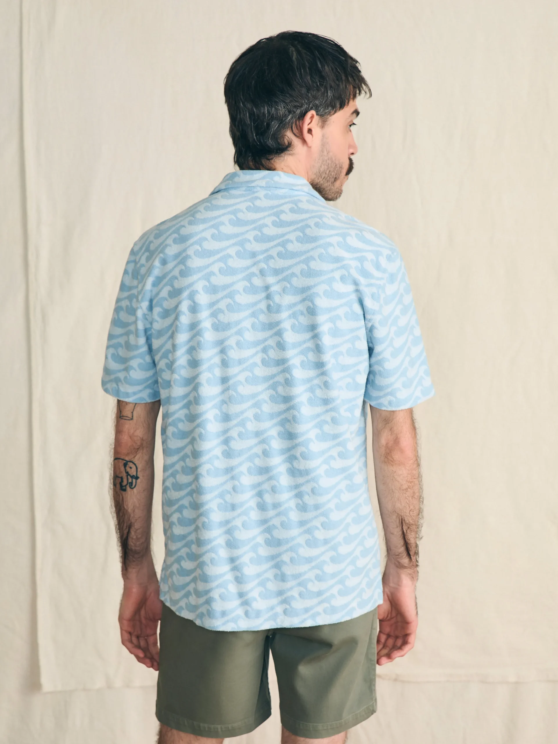 Hot Short-Sleeve Cabana Towel Terry Shirt - Shirts