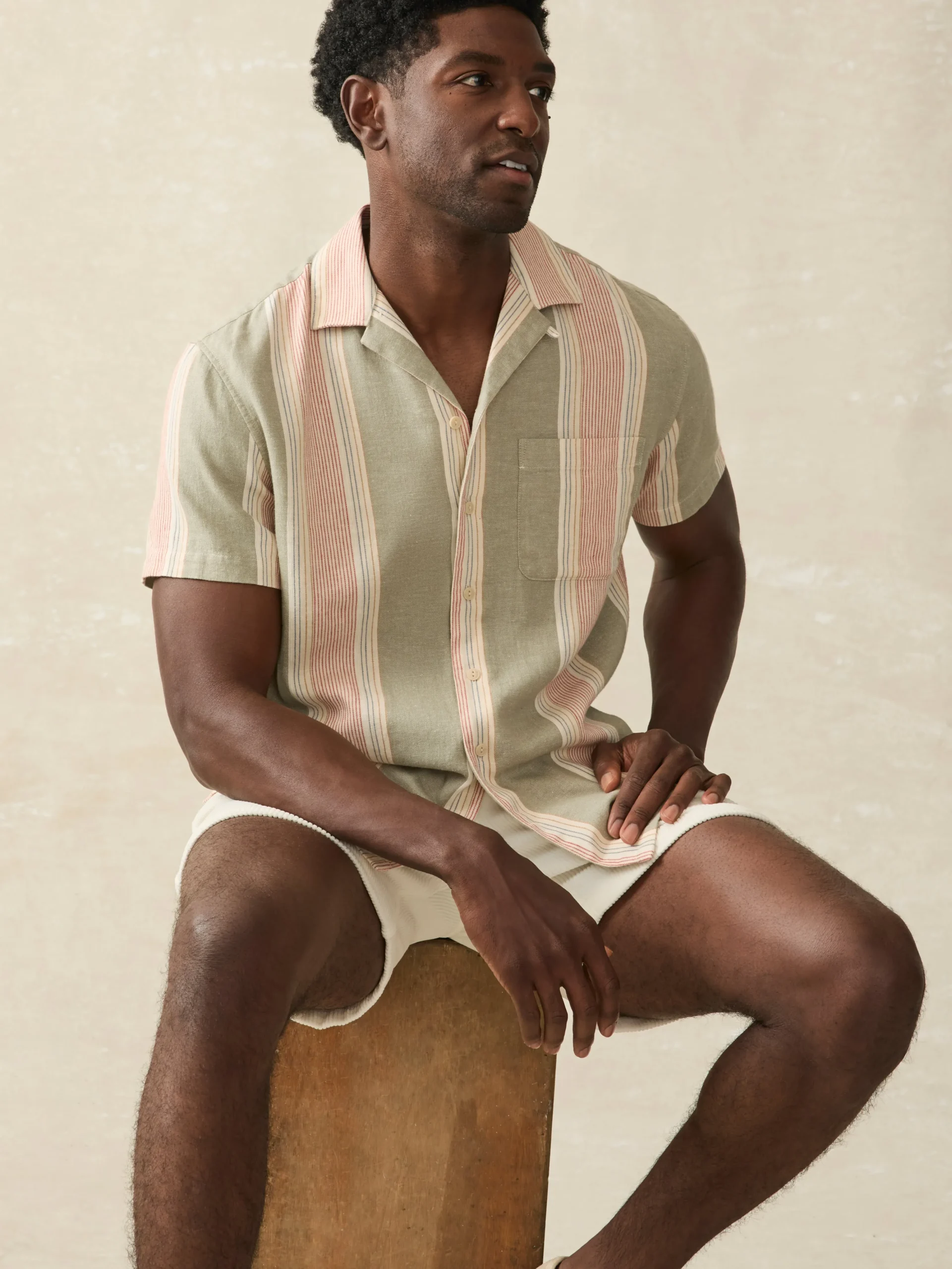 Clearance Short-Sleeve Hemp Blend Camp Shirt - Shirts