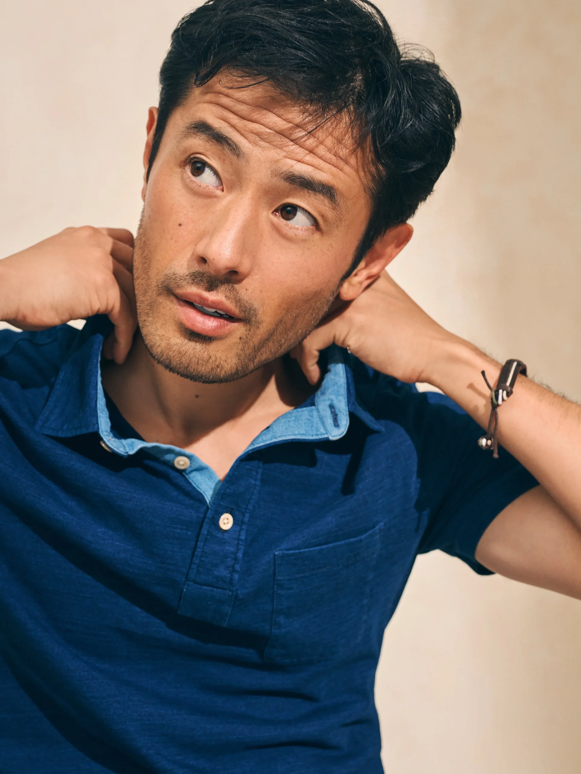 Discount Short-Sleeve Indigo Polo Shirt - Polo Shirts