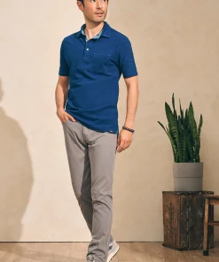 Discount Short-Sleeve Indigo Polo Shirt - Polo Shirts