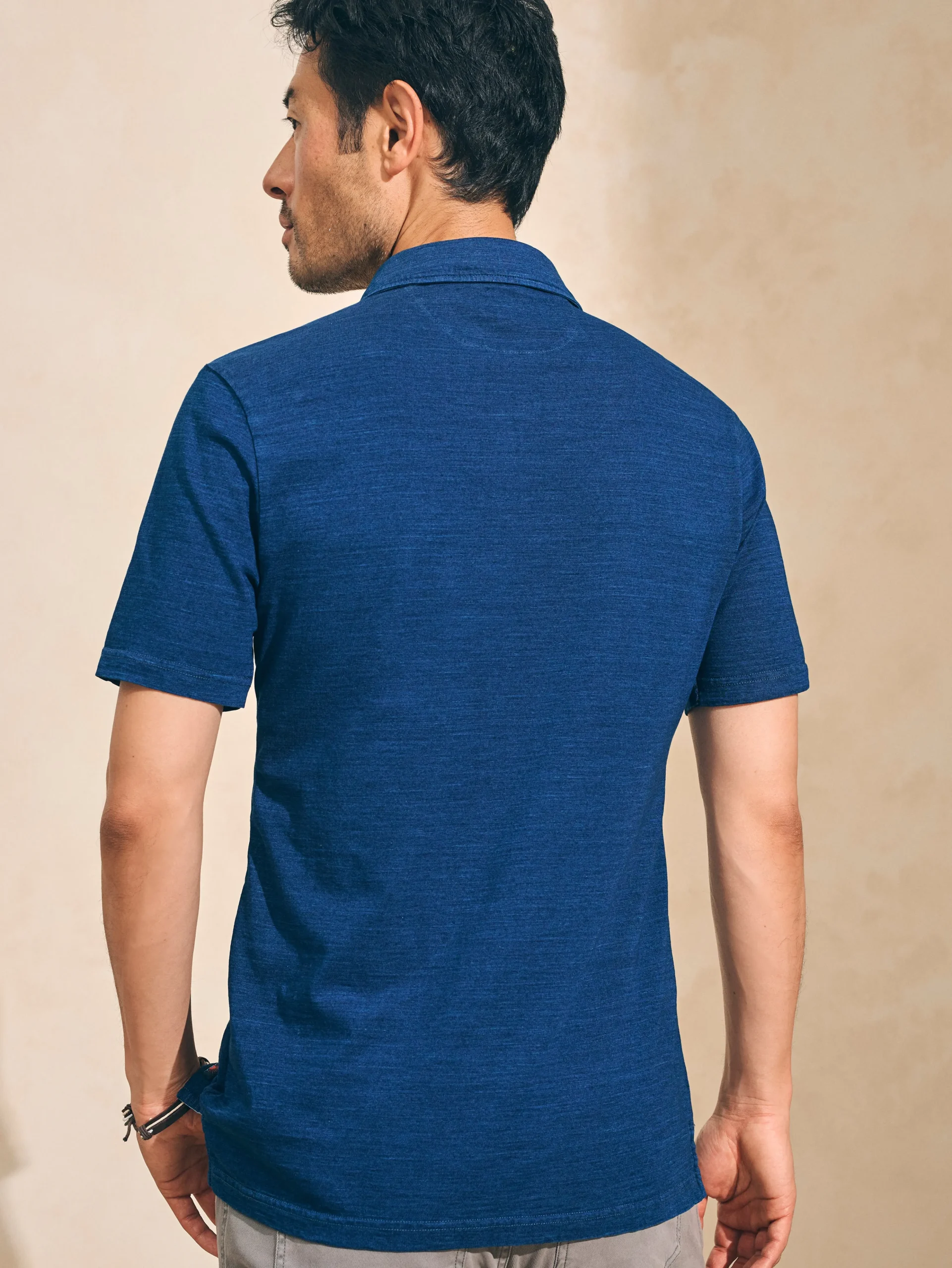 Discount Short-Sleeve Indigo Polo Shirt - Polo Shirts