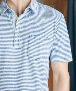 Discount Short-Sleeve Indigo Polo Shirt - Polo Shirts