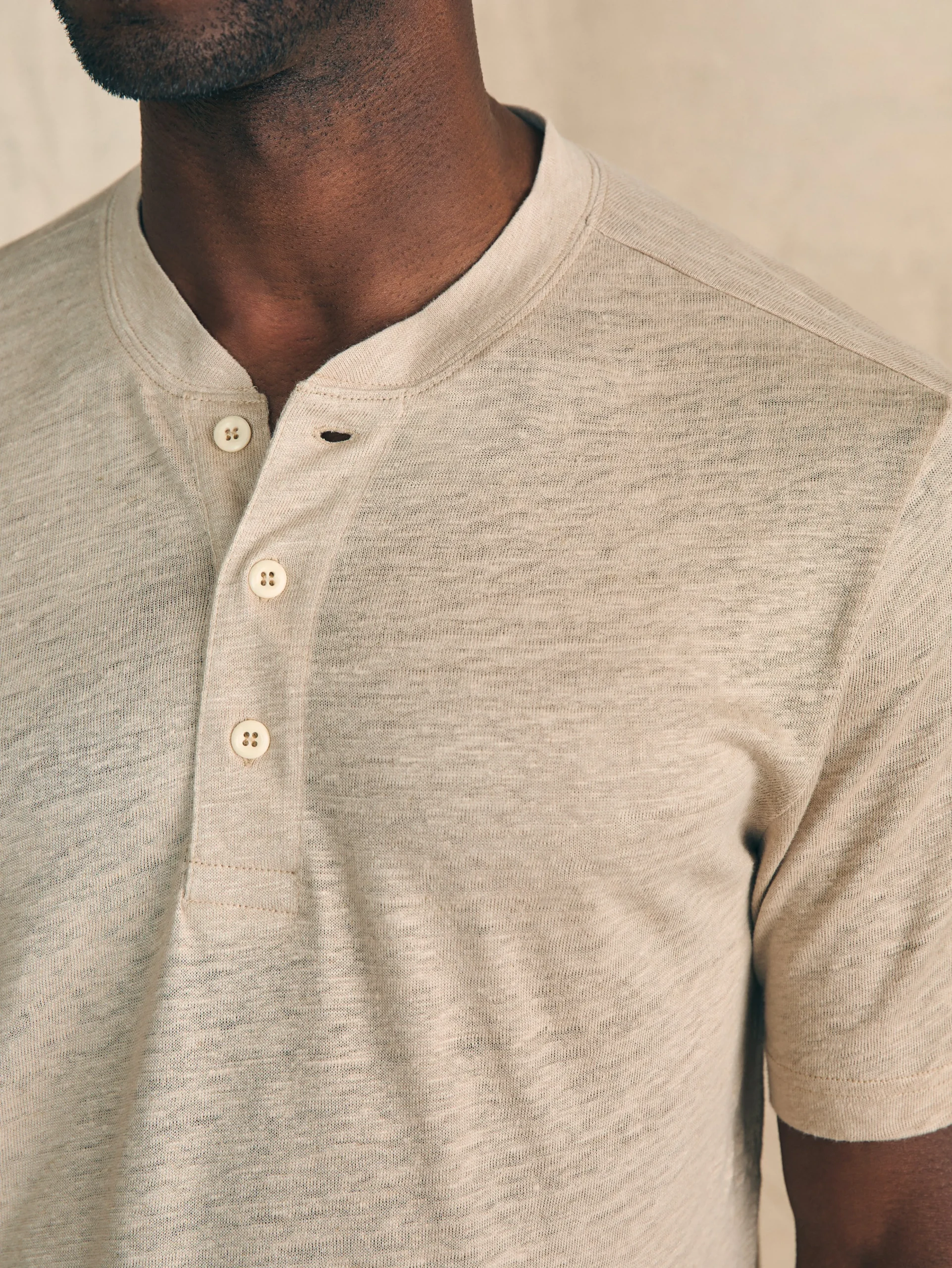 Clearance Short-Sleeve Linen Henley - T-Shirts & Henleys