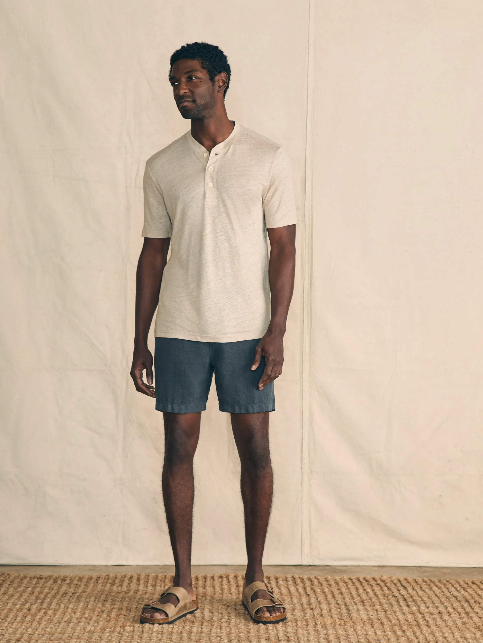 Clearance Short-Sleeve Linen Henley - T-Shirts & Henleys