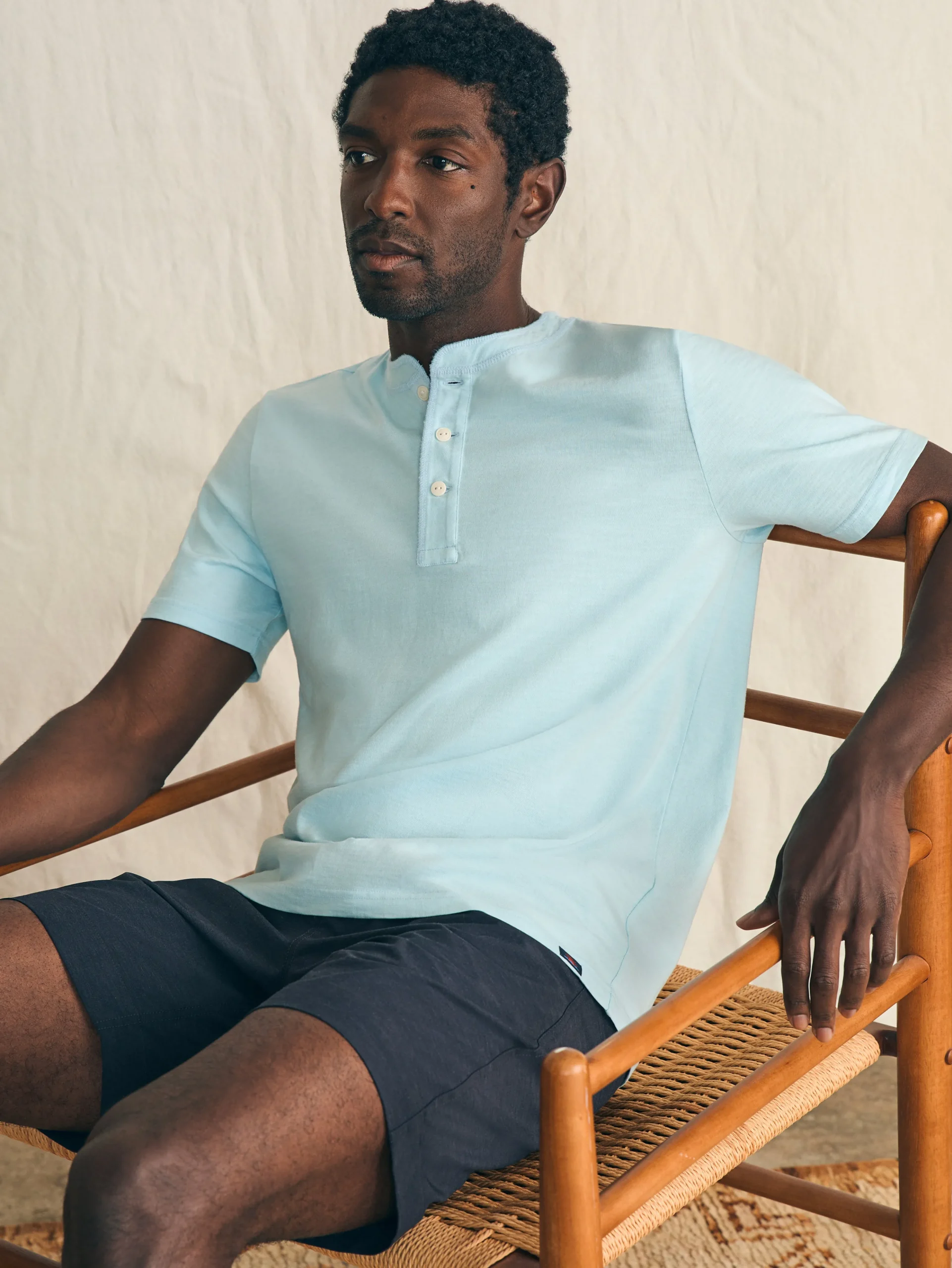 Fashion Short-Sleeve Sunwashed Henley - T-Shirts & Henleys