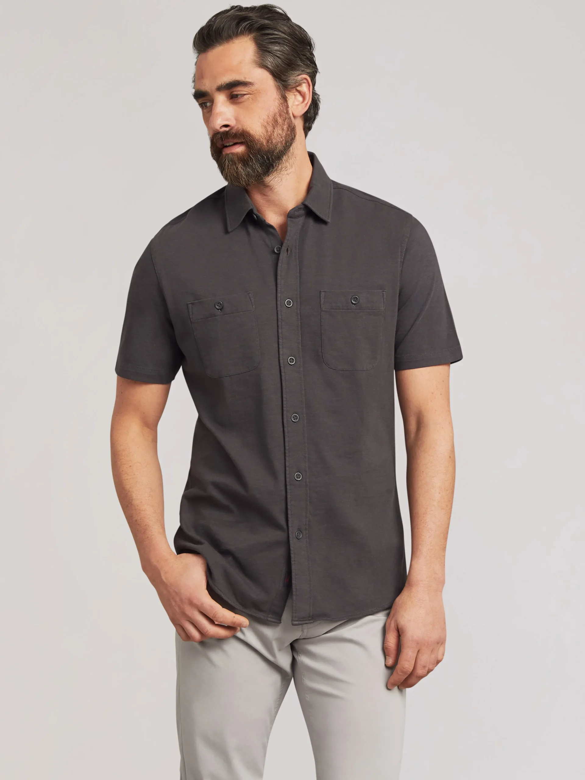 New Short-Sleeve Sunwashed Knit Shirt - Shirts