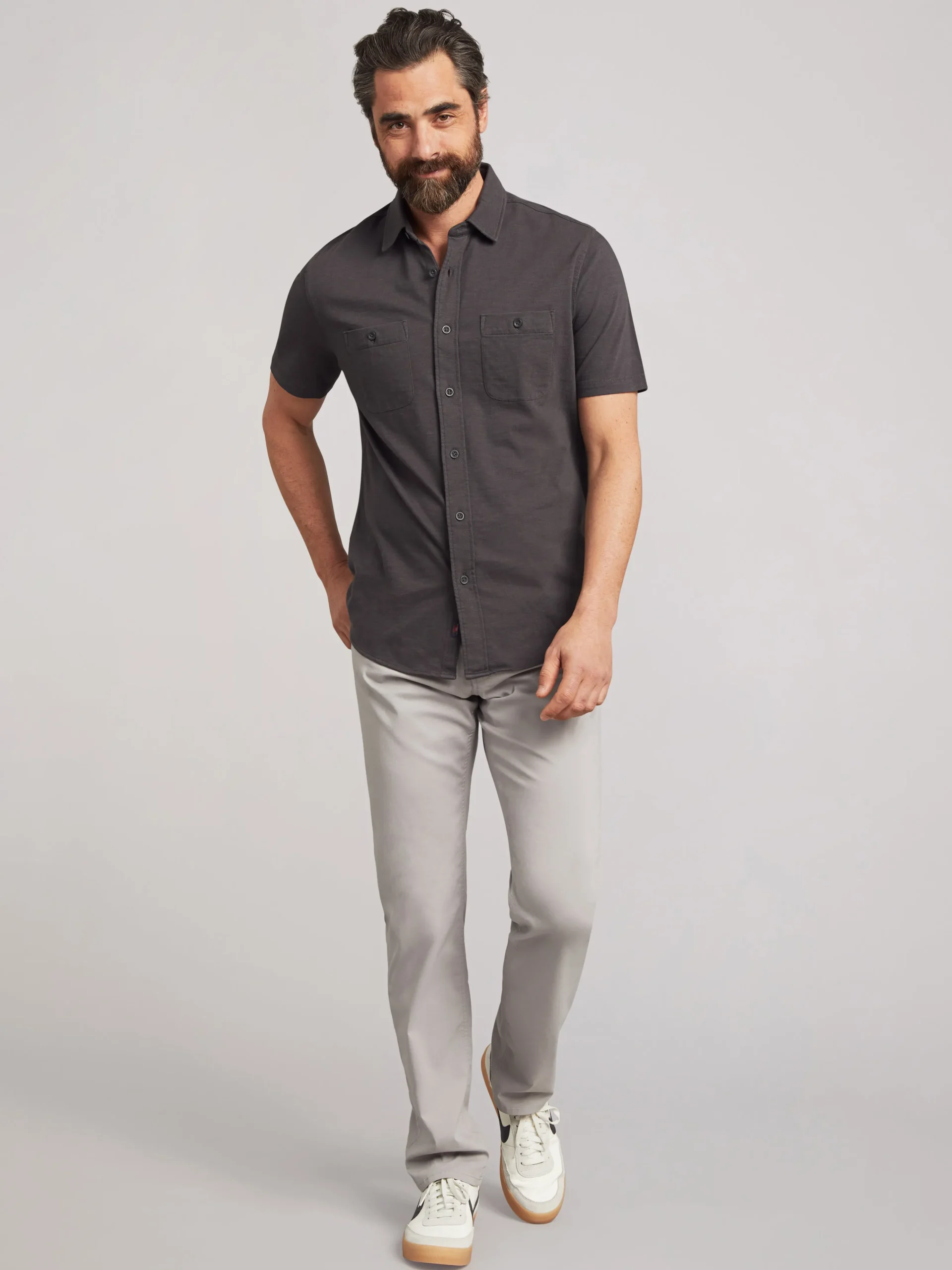 New Short-Sleeve Sunwashed Knit Shirt - Shirts